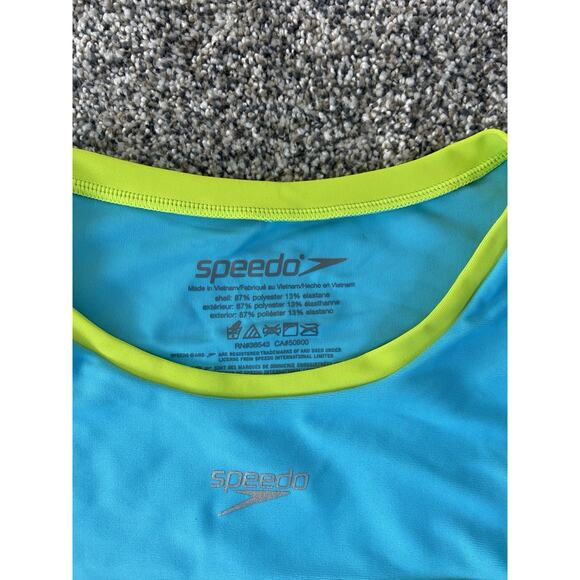 NWT Girls XL Speedo Long Sleeve Cropped Rash Guard Top UPF50+ Block the Burn - Picture 2 of 3